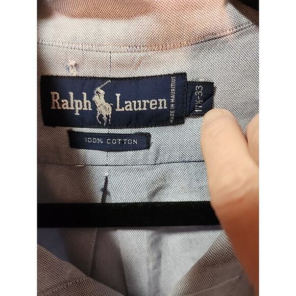 Ralph Lauren 100% Cotton, Blue, 17 1/2-33, Excellent Condition, Button Down - Picture 6 of 6